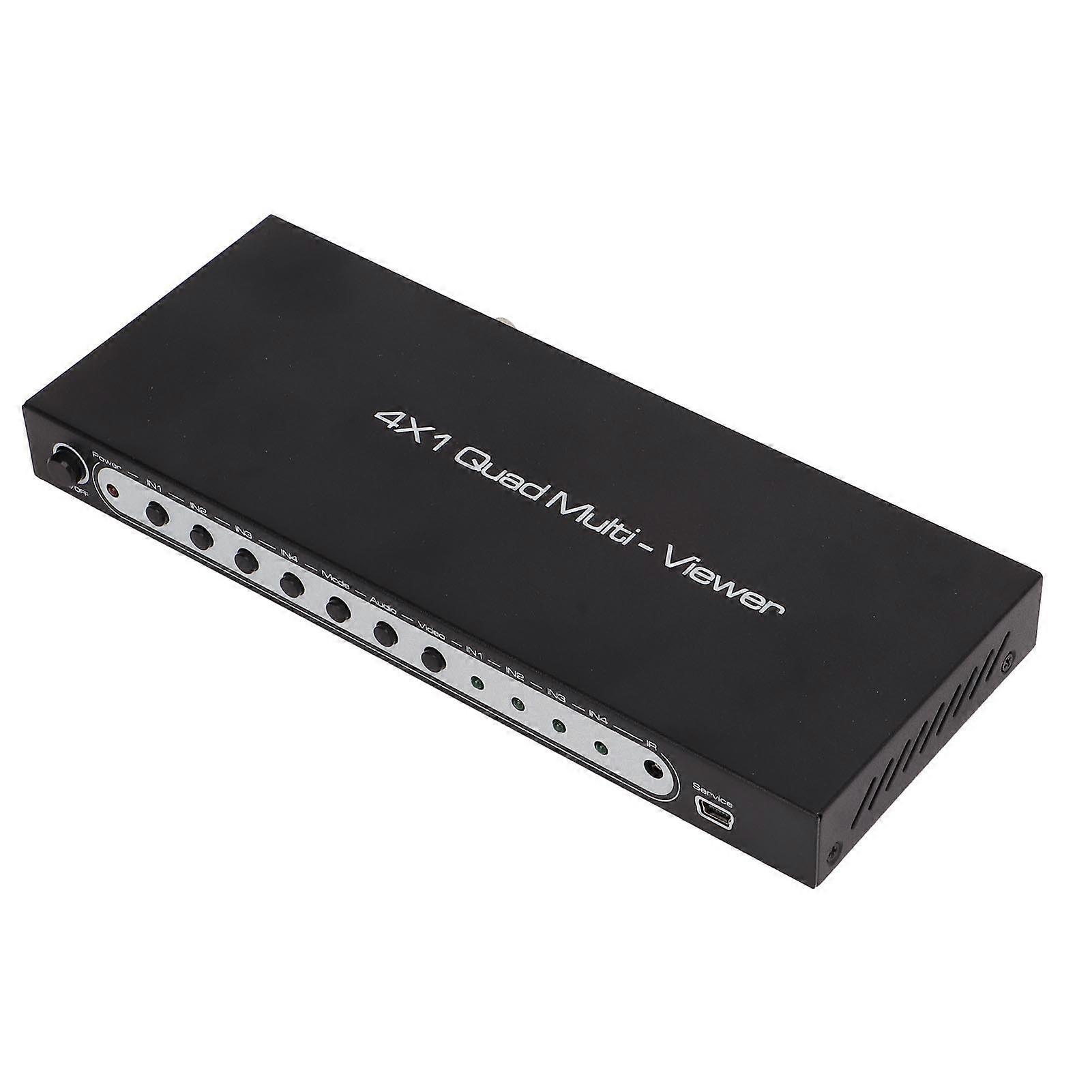 Multi Viewer Switch Metal 1080P Quad Screen Divider 220x87x23mm