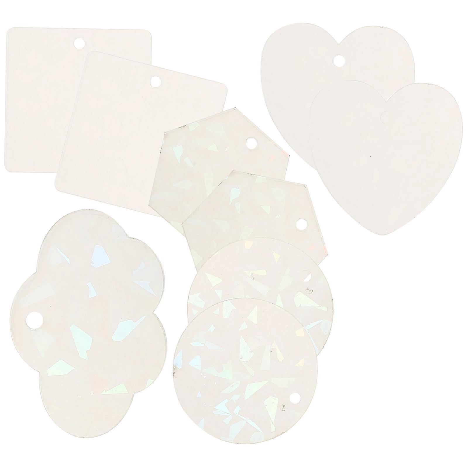 Diy Acrylic Pendant Decorative Hanging Pendant for Keychain Decoration Square Transparent 5X5cm 10Pcs
