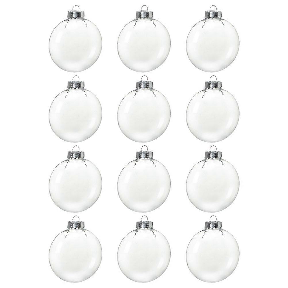 Xmas Festival Hanging Decor PET Round Pendant for Chistmas Tree 12Pcs