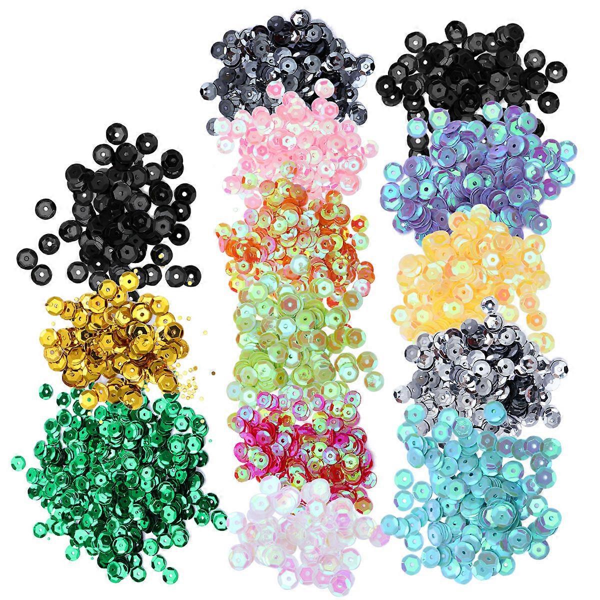 DIY Projects Craft Decorative Sequins Bright Colors Assorted Color 0.2x0.2Inch 5600Pieces