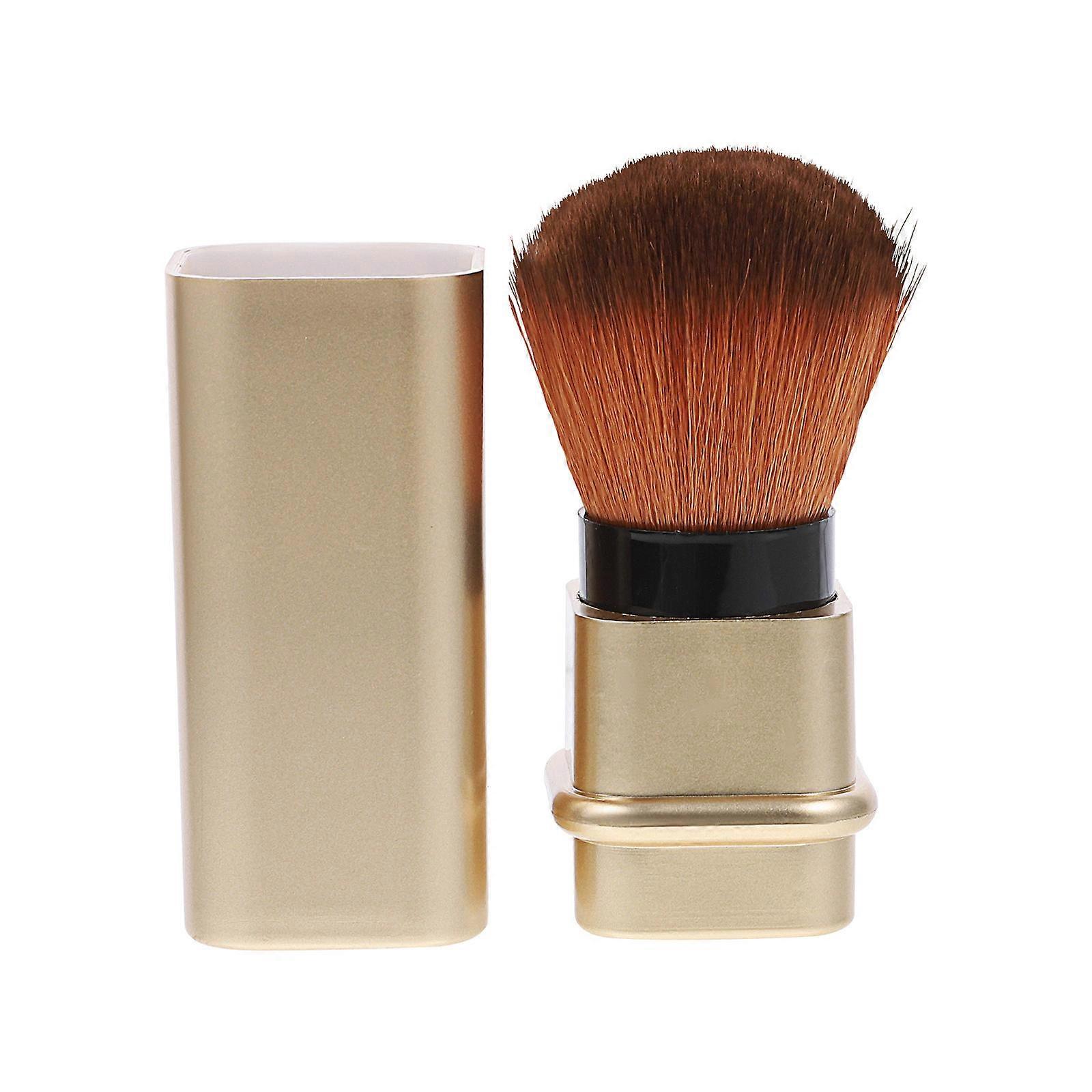 Blush Brush Retractable Nail Dust Brush Dome Professional Use Golden 2.7*2.7cm Multi-Functional Makeup Tool 1Set