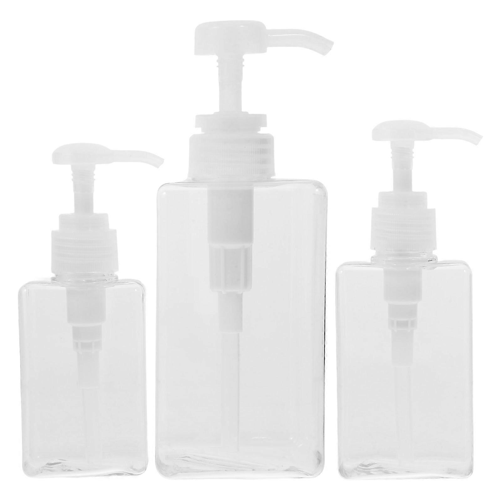 3pcs Refillable Pump Bottles Set for Shampoo, Lotion, Hand Soap, Body Wash and Travel Toiletries