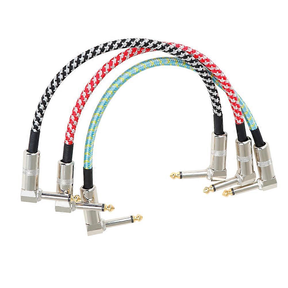 3pcs Noise Reduction Guitar Cable Durable Instrument Effect Cord for Electric Guitar Flexible Design for Guitarists Amplifier Use