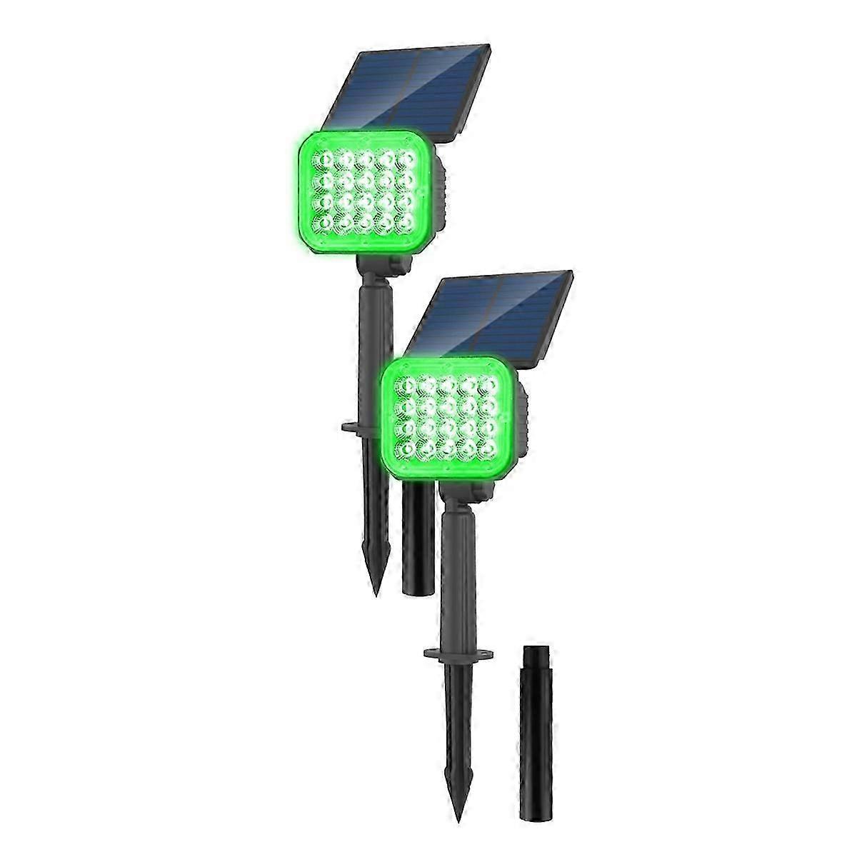 2PCS Solar LED Light Super Bright Green Lawn Light