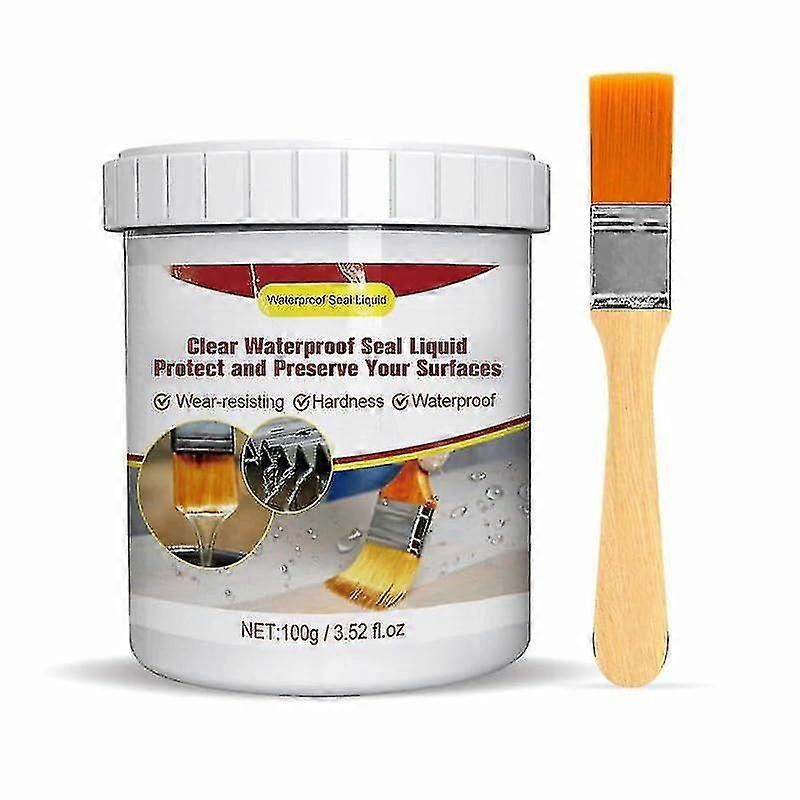 Liquide de mastic transparent, agent de revtement impermable transparent 2024 avec brosse, mastic impermable invisible pour une utilisation intrieure et extrieure