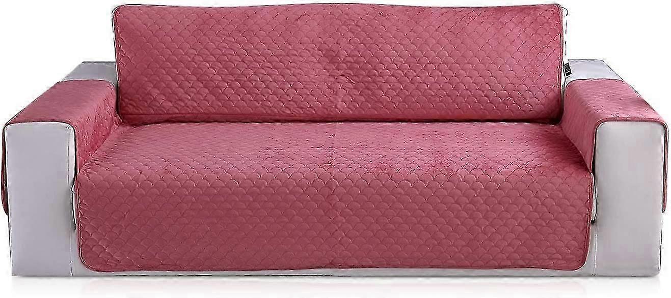 Rutschfester Sofabezug Sofaschoner Sofasesselschoner Sofaschoner Sofaschoner (rot, 2-Sitzer)