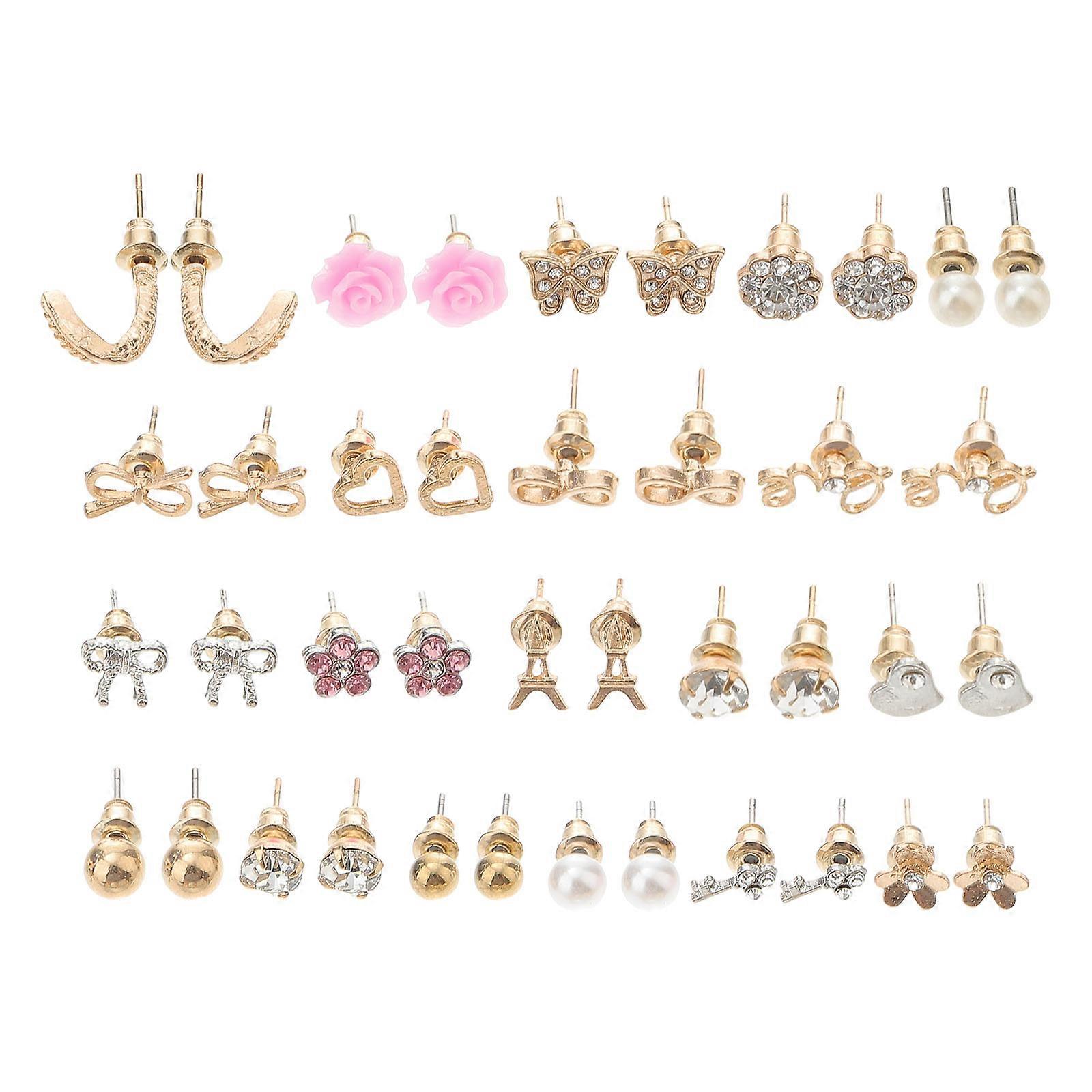 Aesthetic Earrings Snowflake Design Wild Set Assorted Color 12x10cm Decorative 20Pairs