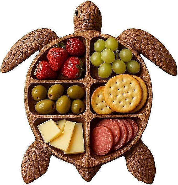 Meeresschildkröte Charcuterie Platte, Ozean Thema Käse Brotbrett, Neuheit Serviertablett Brett für Käse Fleisch Obst, Tierdesign Holz Serviertablett, U