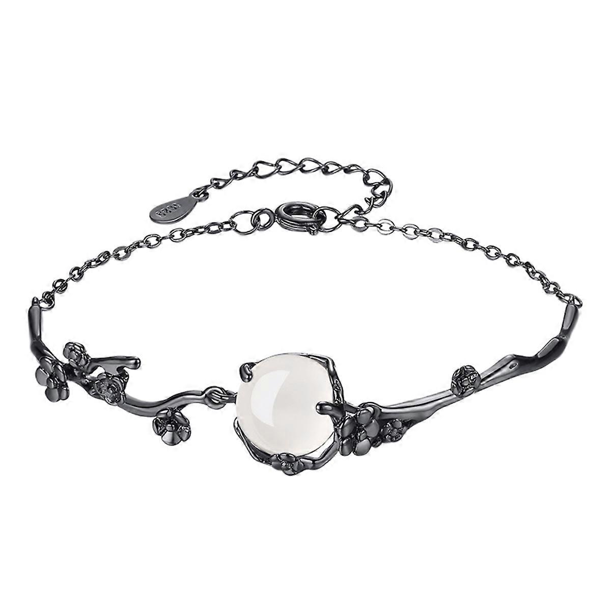 Flower Design Bracelet Agate Adjustable Size Comfortable Skin Touch Lightweight Durable 1Set