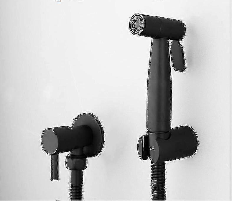 Wall Mounted Manual Bidet Faucet Set - Black