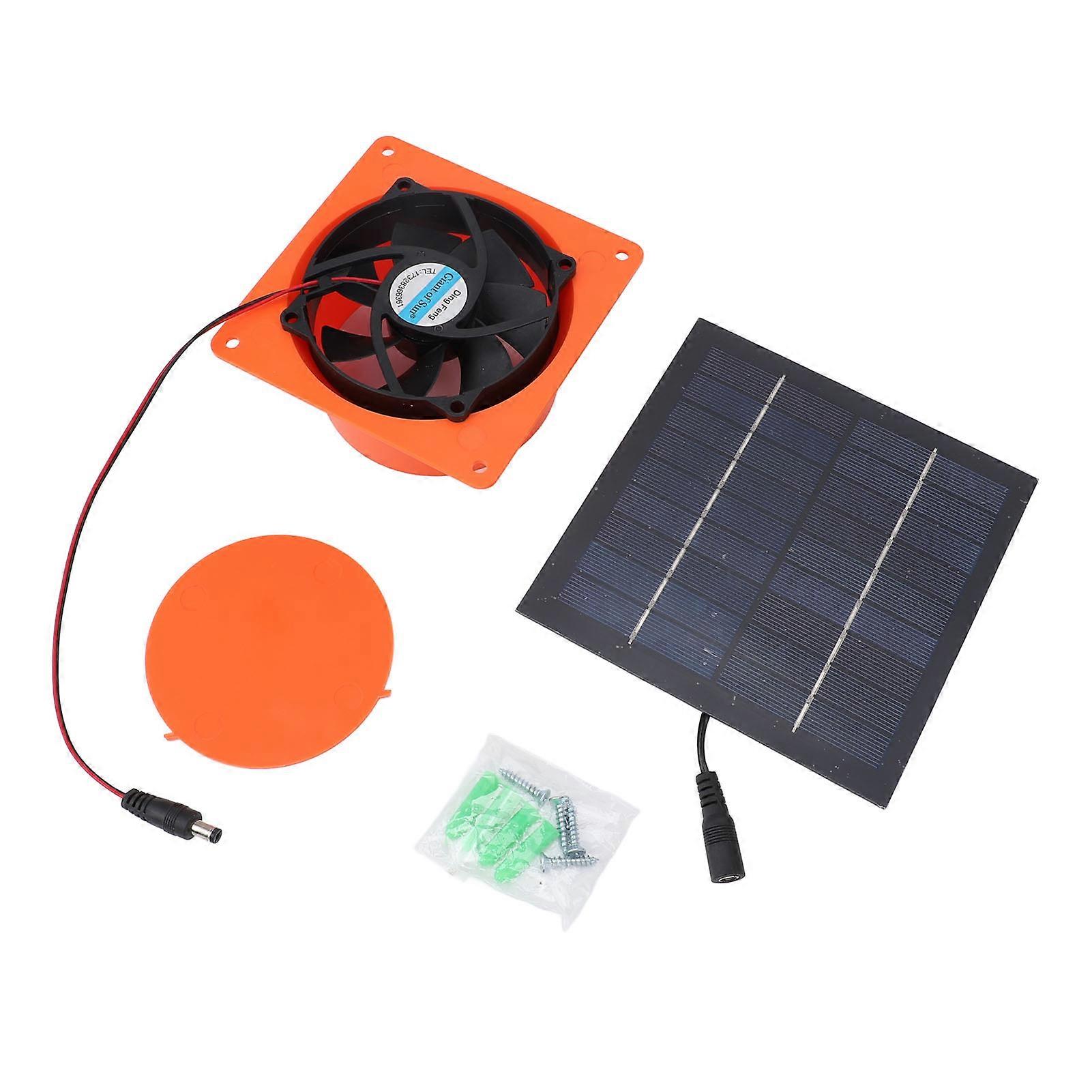 20W 5V Monocrystalline Silicon Solar Exhaust Fan with Solar Panel and Round Baffle for Greenhouse, RV, Boat