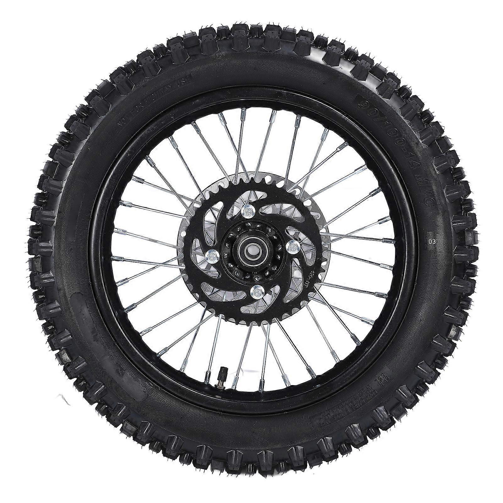 Jante de roue arrière 14 pouces avec rotor et pignon 90/100-14, arbre de 15 mm, adhérence améliorée, remplacement pour Tao Kayo TSD 110 TD 125