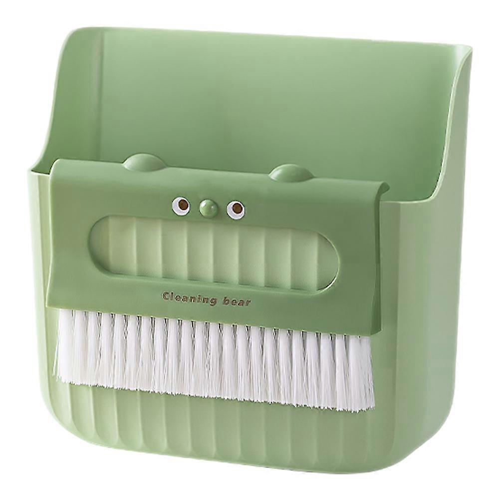 Convenient Mini Broom And Dustpan Set Debris Collection Home Use 17.00X16.00X6.00CM Green Plastic 1Set