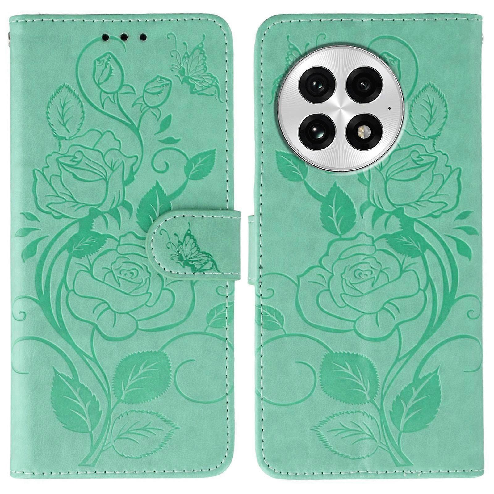 Rose Butterfly Embossed Leather Phone Case
