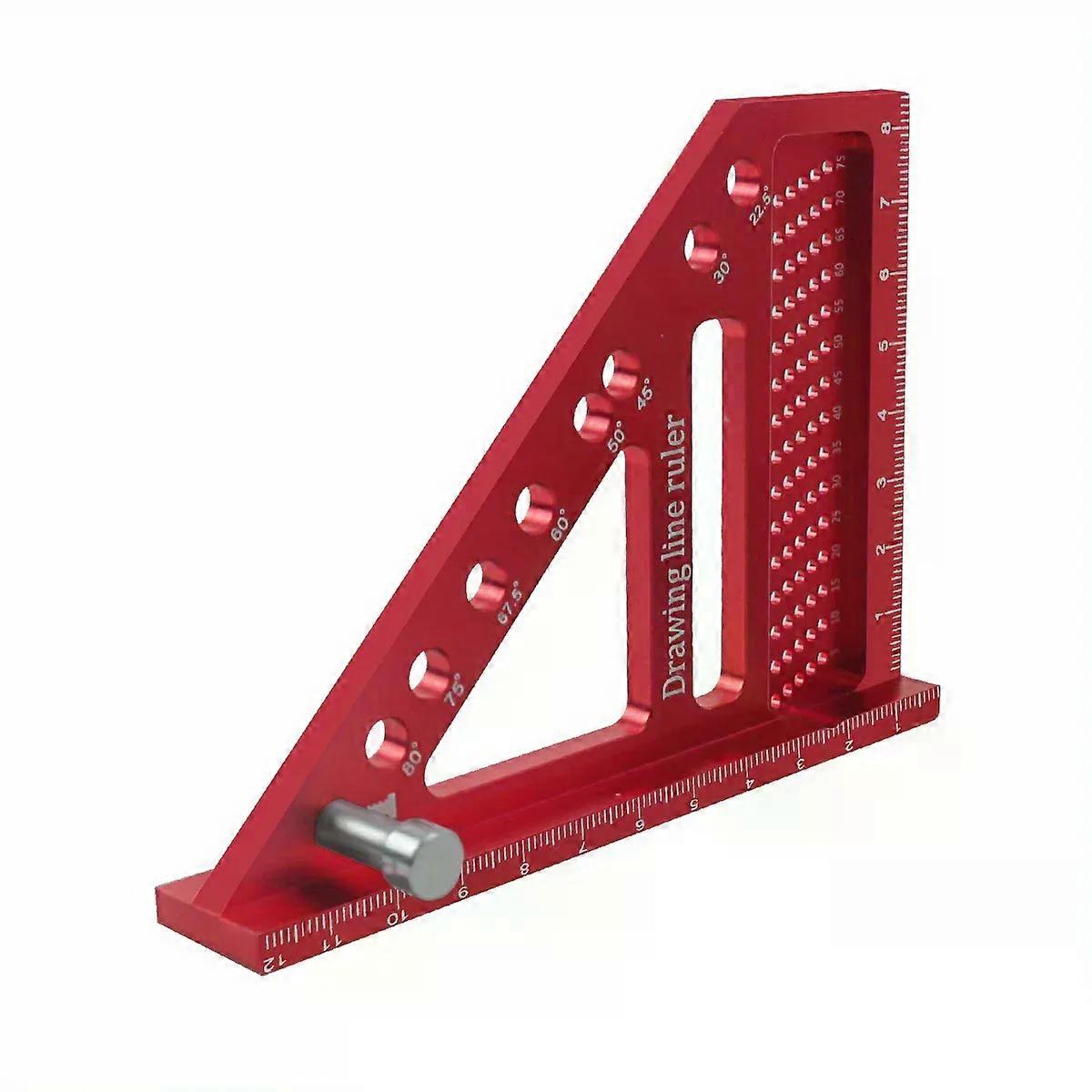 Multi-Angle Measuring Ruler Woodworking Square Protractor W/ Dowel Aluminum High Precision Layout Tool Pins Miter Triangle Ruler