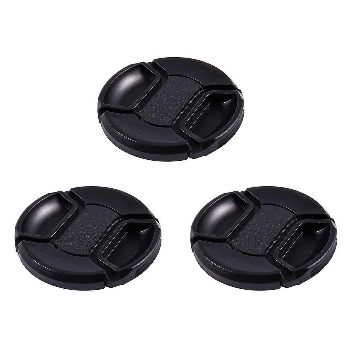 Black 62mm Center Pinch Design Front Lens Cap Cover