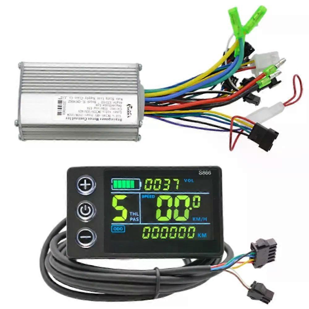 Conjunto de controlador elétrico sem escova 36V / 48V 350W LCD Instrumento de tela colorida Smart Display Controlador de scooter de motor sem escova