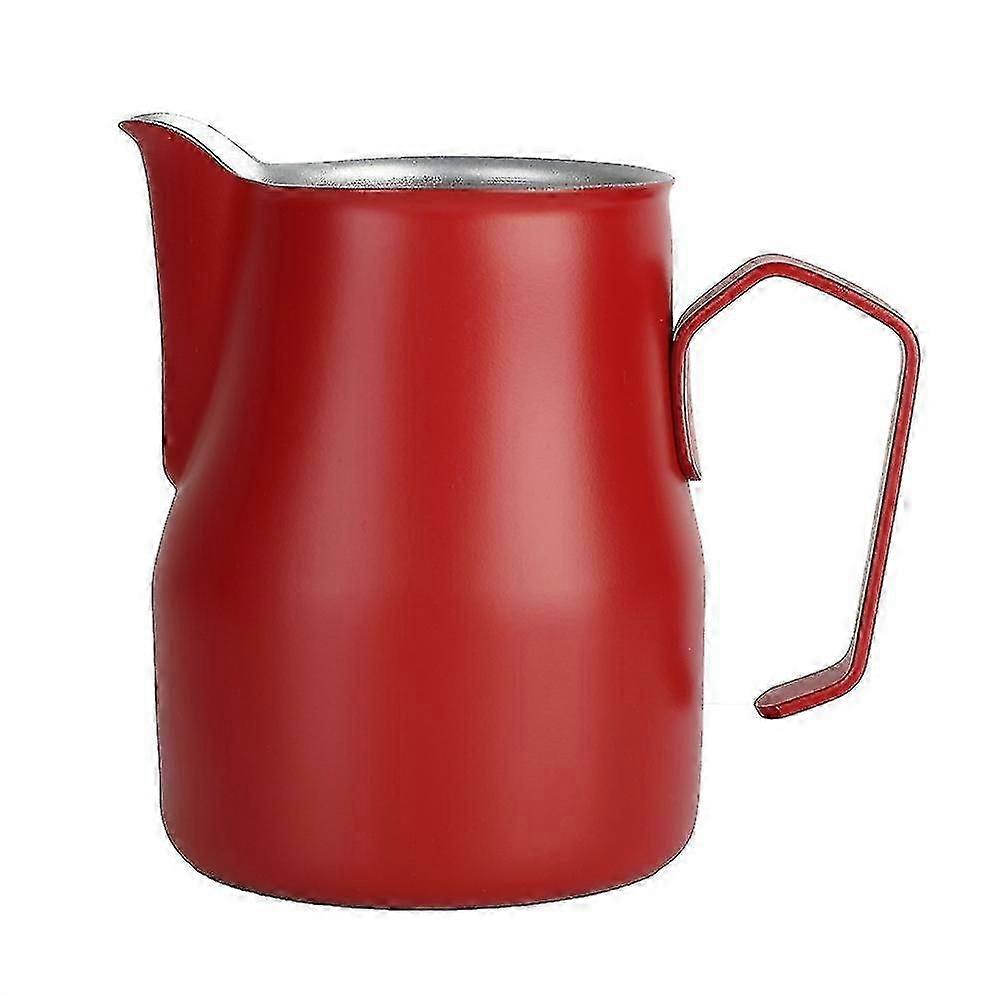 كوب رغوة حليب ستانلس ستيل للمقهى 350 مل - أحمر