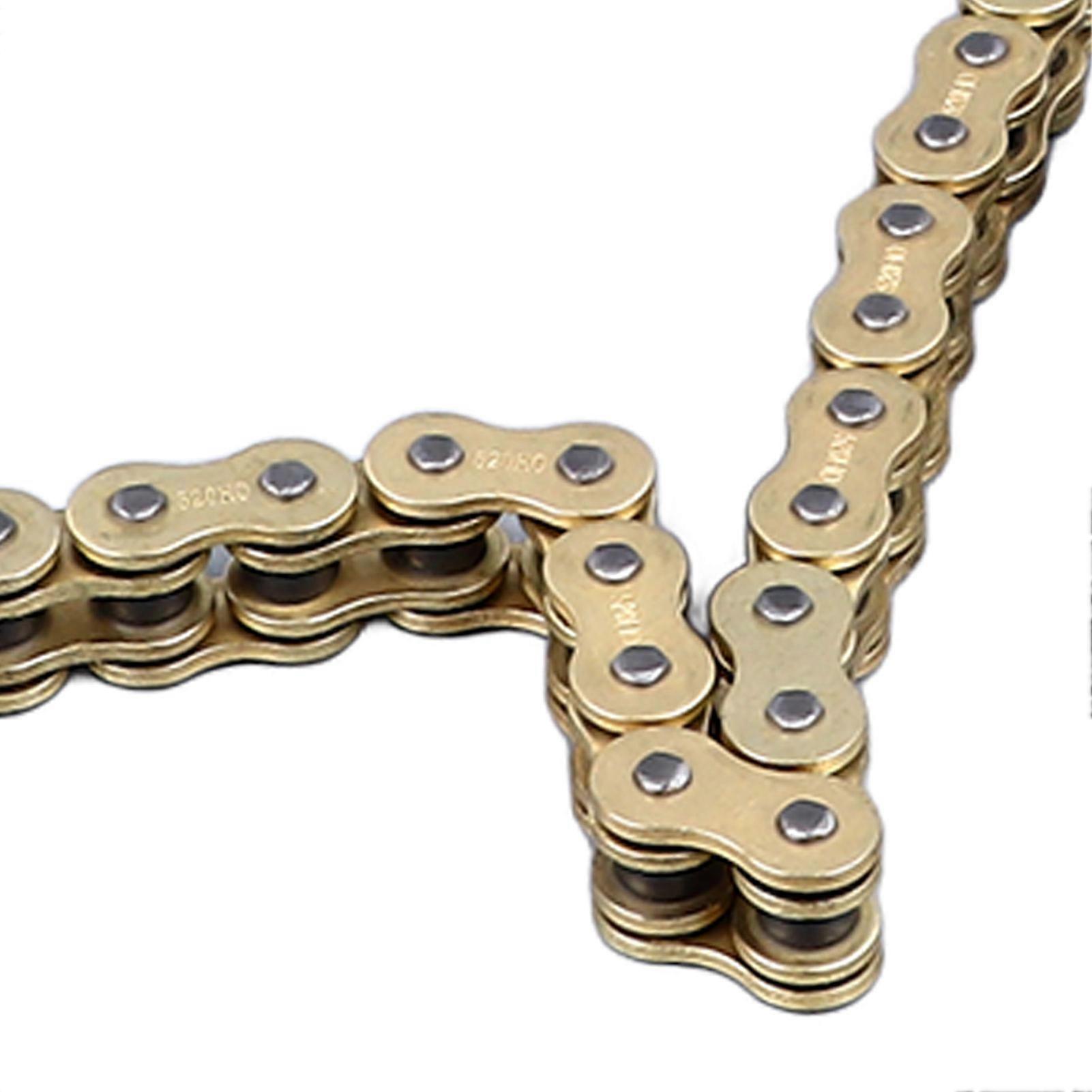 Motorcycle Chain Seal, 520HO‑116L Carbon Steel, Thick and Gold