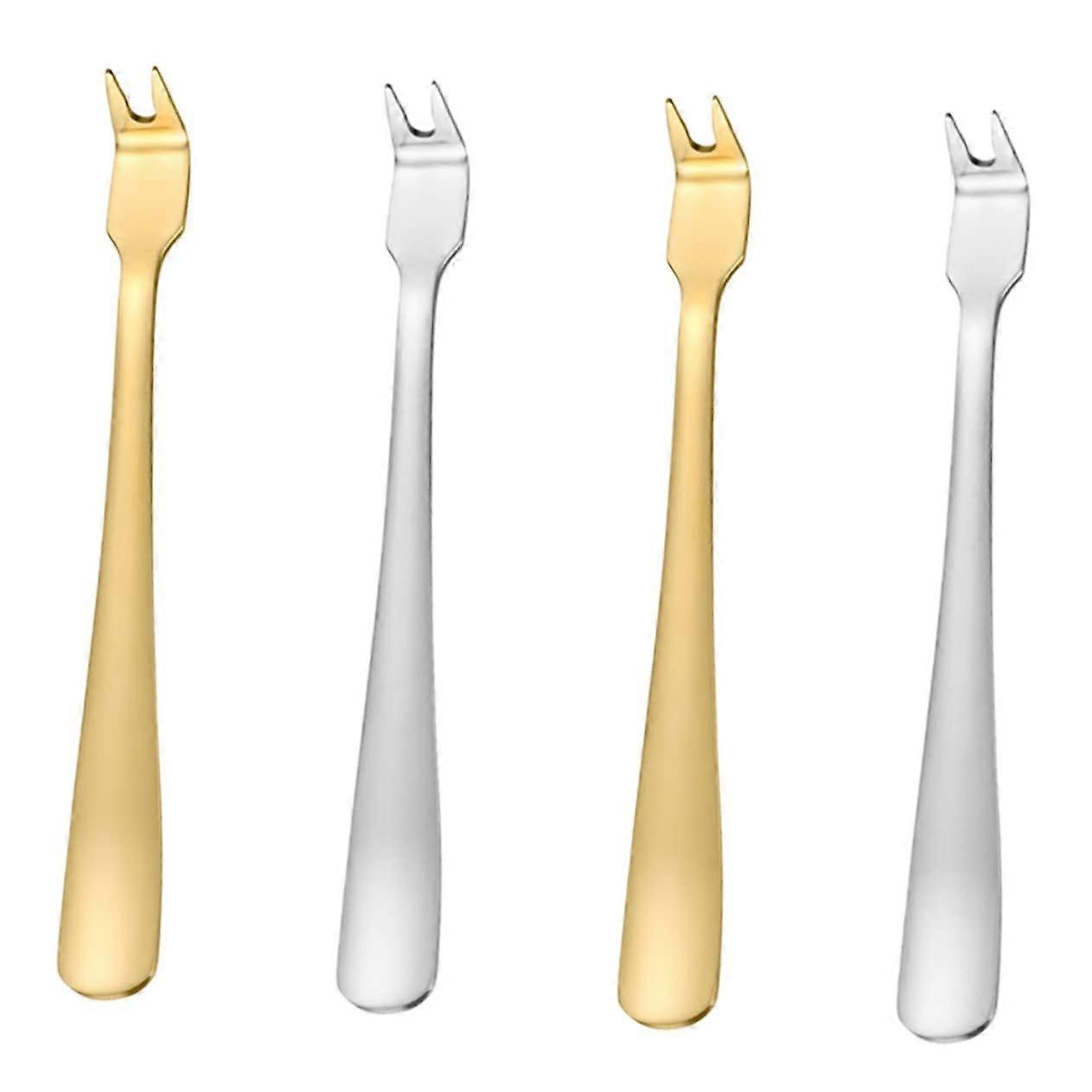 Stainless Steel Meat Forks 4-Pack Rustproof Camping Barbecue Long Handle Grill Forks Serving Fork