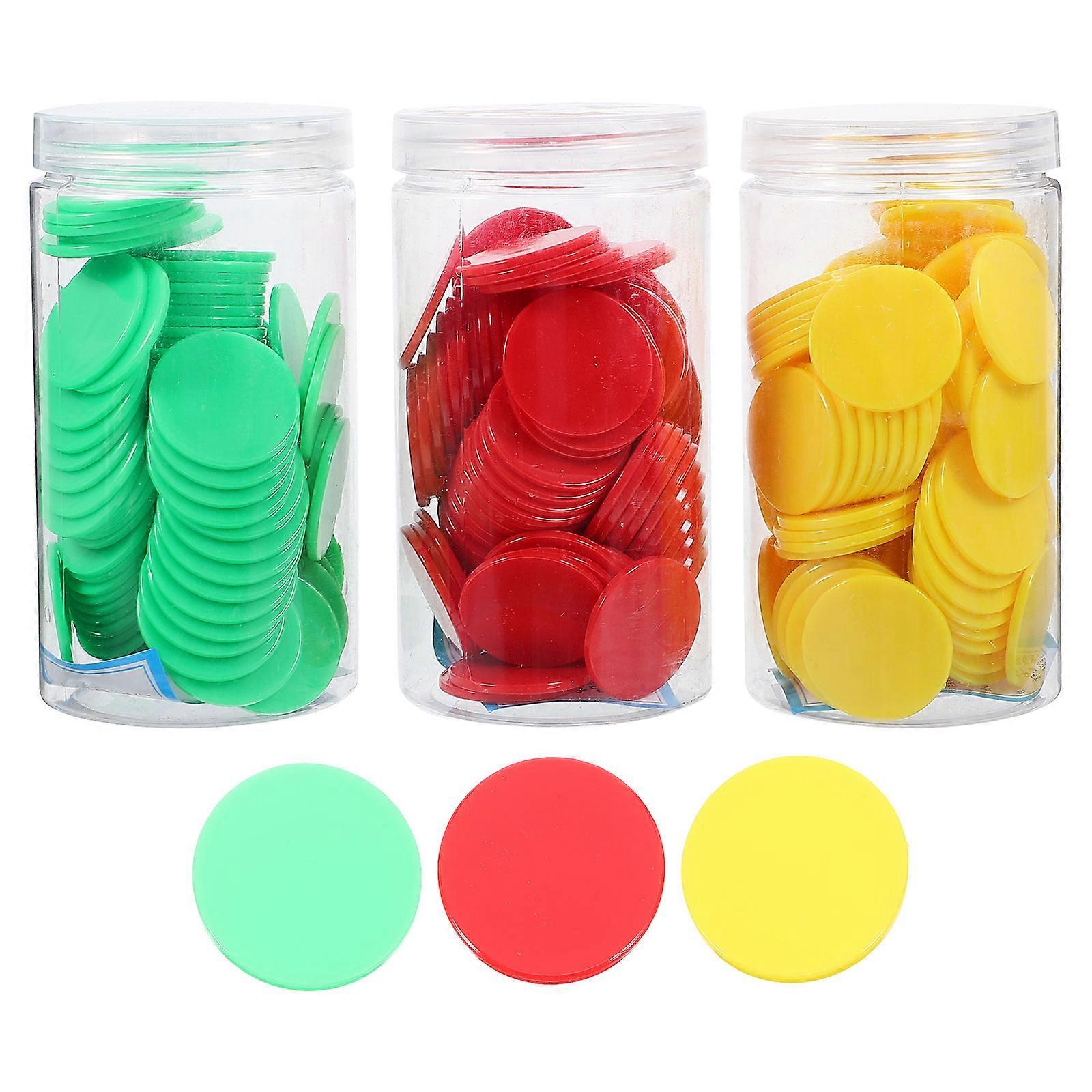 Math Learning Counting Toys Small Round Counters for Hands-on Learning 3.00X3.00X0.10cm Plastic Game Chips 300Pcs
