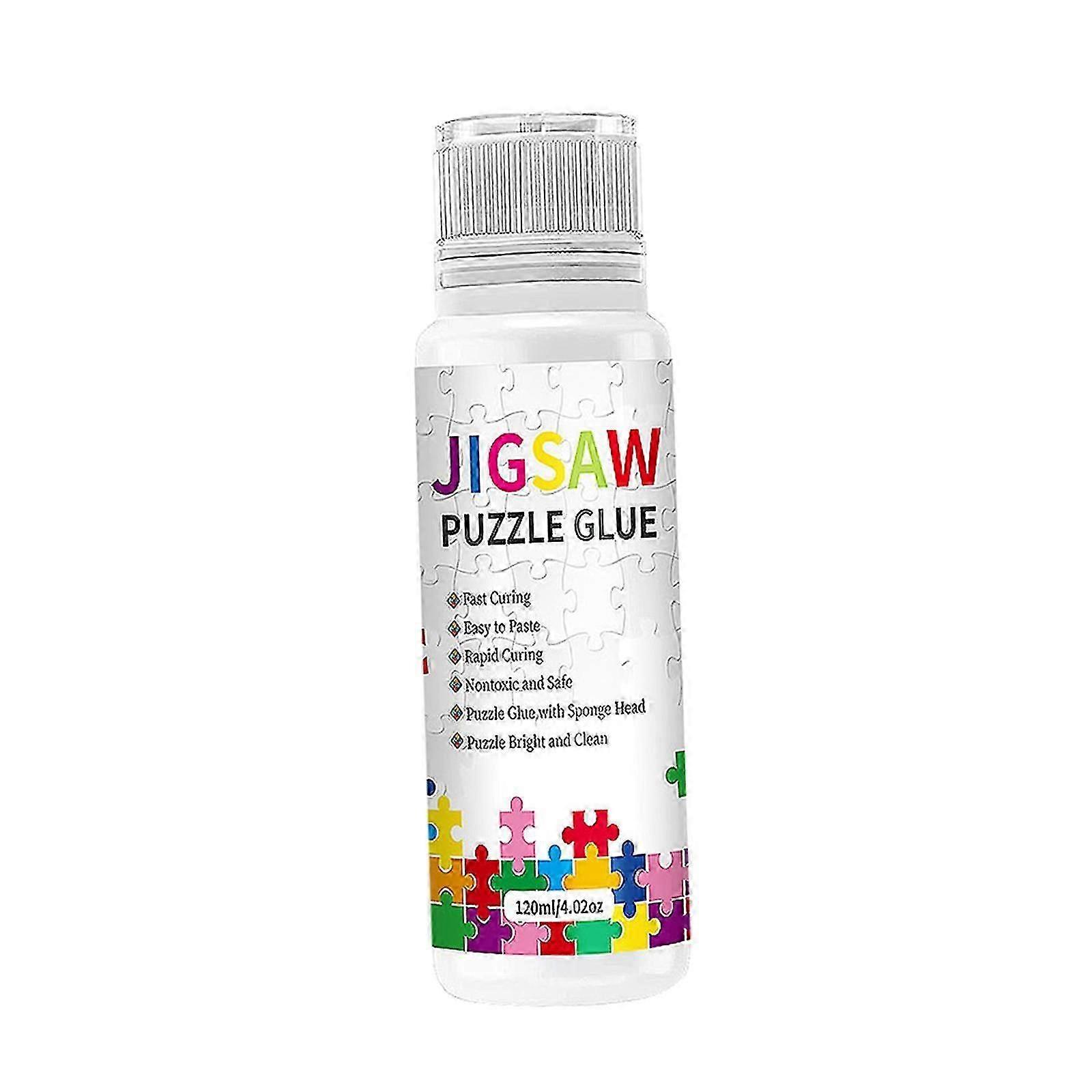 Puzzle Glue Jigsaw Puzzle Glue with Sponge Head for Puzzle Paper Wood Quick Drying Jigsaw Saver Glue Easy to Apply