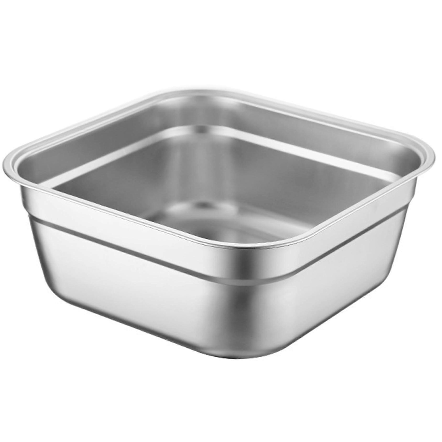 Stainless Steel Sink Bowl for Kitchen - Large Capacity Brushed Washing Basket with Rolled Edges for Fruits and Vegetables