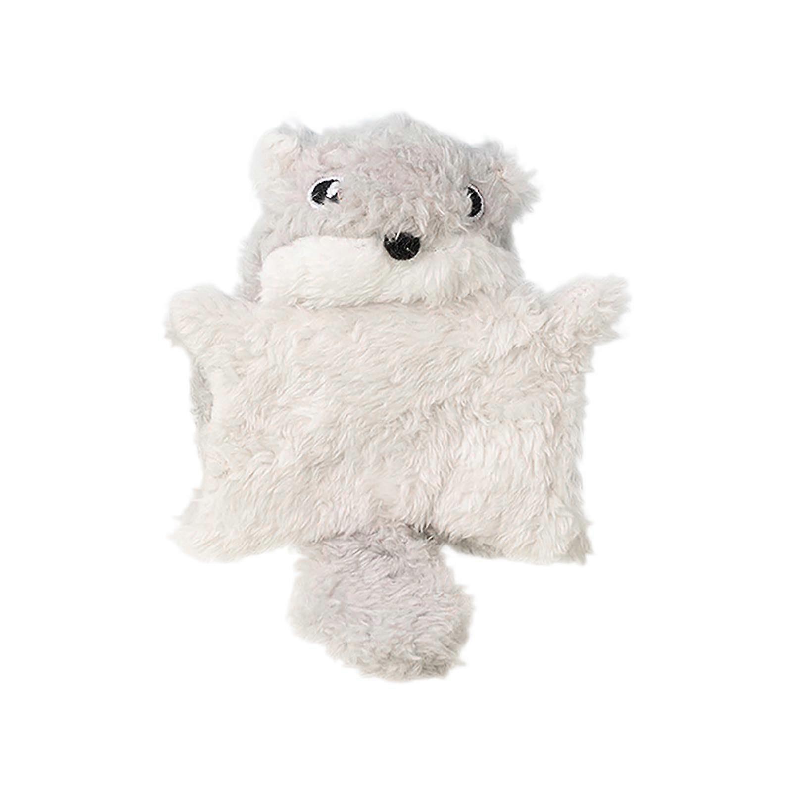 Interactive Cat Toy Flying Squirrel Soft Plush Toy with Rattle Inside, Interactive and Sounding, Cat Toys (Grey) gray