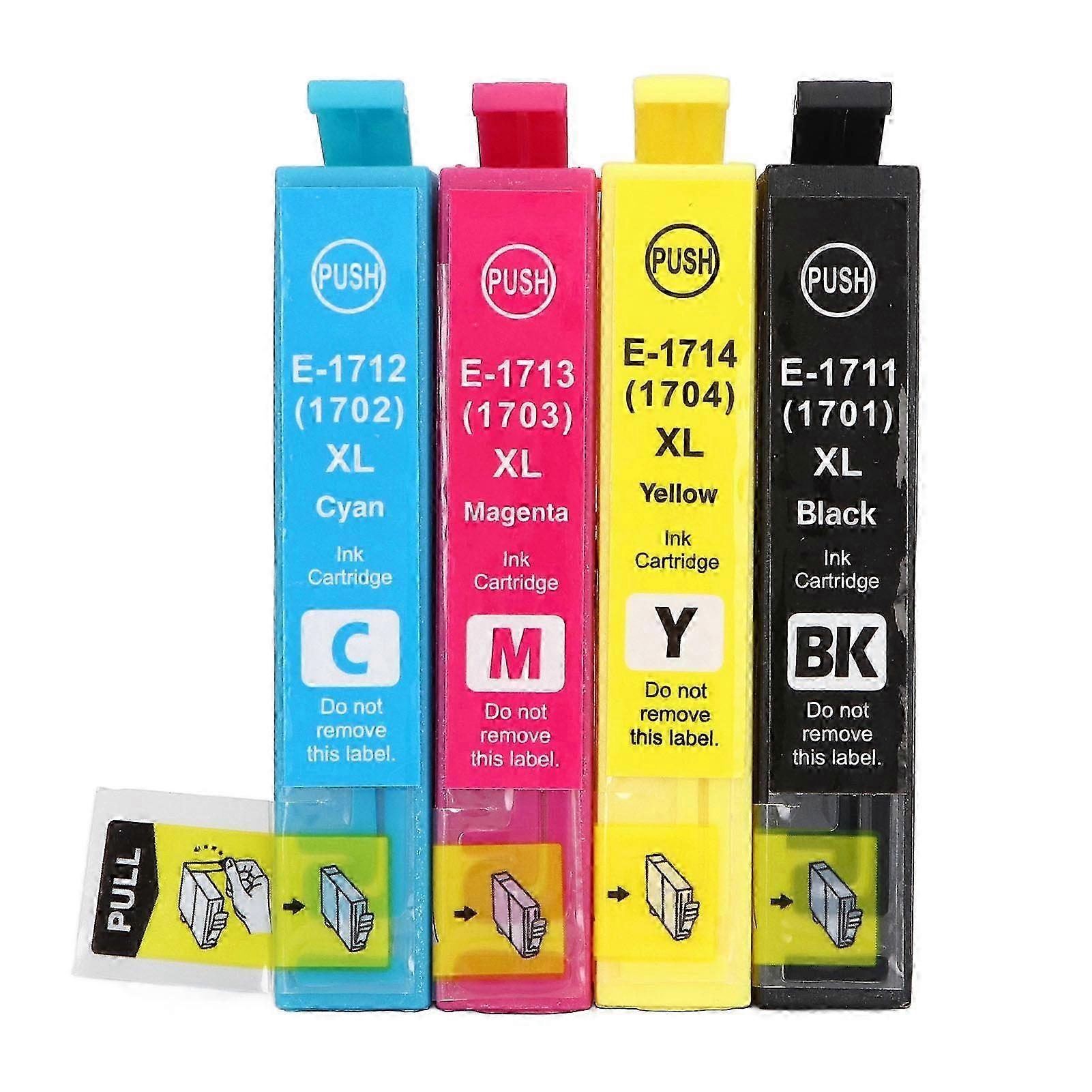 4PCS Colorfast Large Capacity Ink Cartridge Replacement for Certain Printers