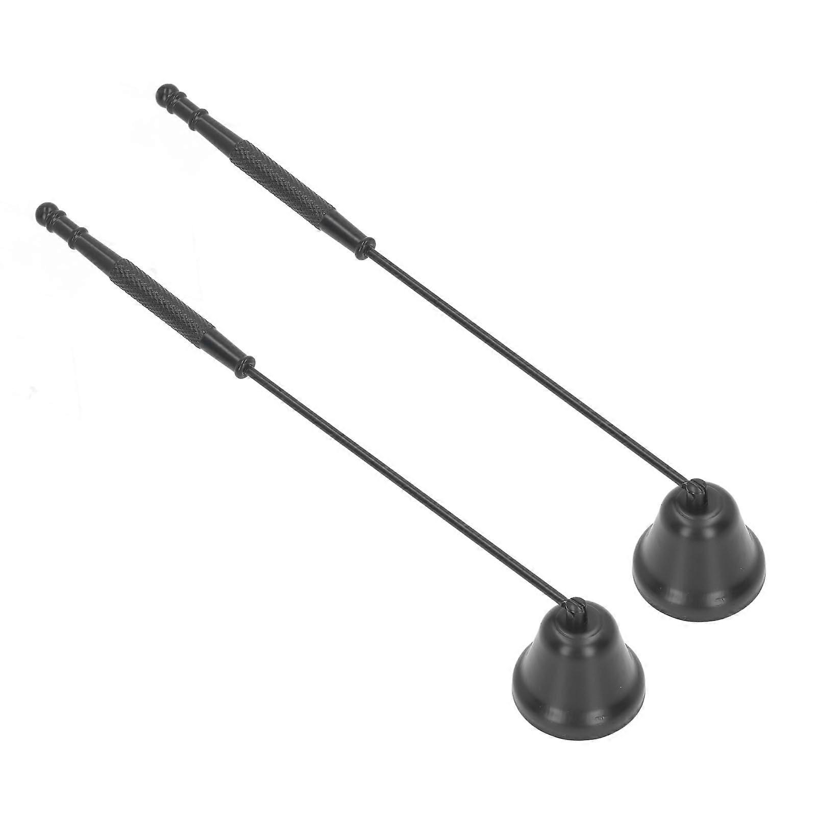 Éteignoir à bougie en métal en 2 parties avec poignée longue, en forme de cloche pour l’extinction (Noir)