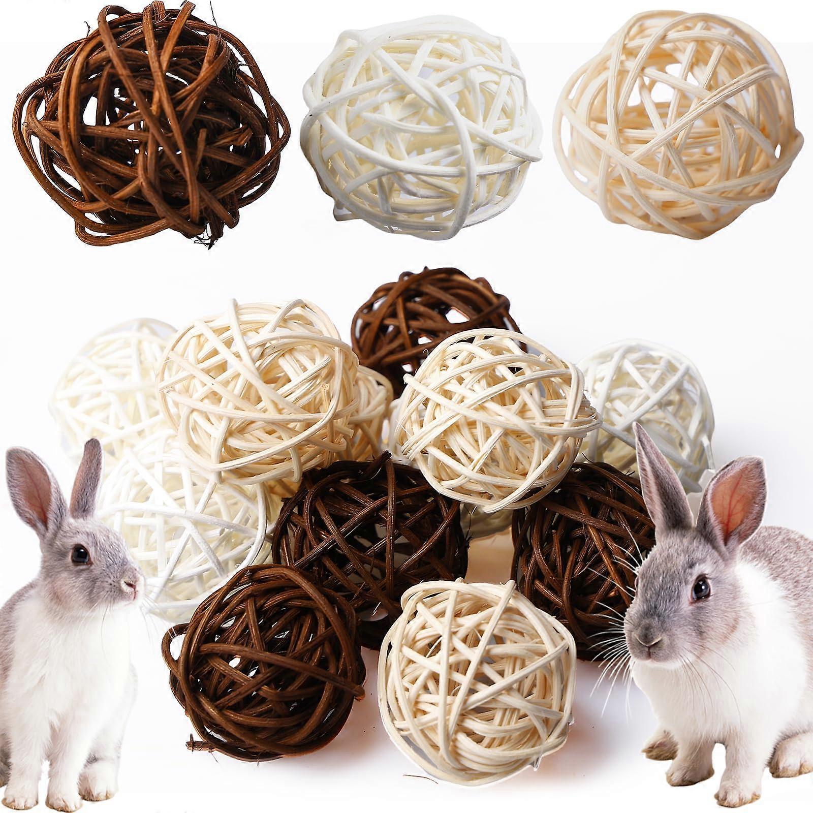 24Pack Chew Balls, 4cm Rabbit Chew Toys, Natural Willow for Small Pets