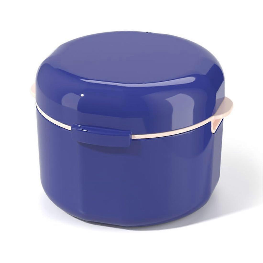 Kieferorthopädische Halterungsbox für Zahnpflege, Tragbare Reinigungsbox aus Lebensmittelechtem Material in Blau