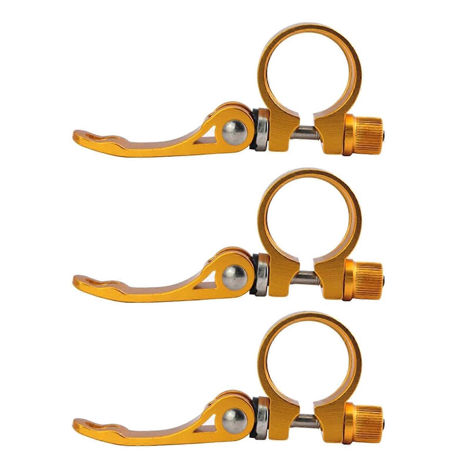 Bicycle Saddle, Seat Post Clamps, Saddle Clamps, Compatible With Standard Seat Posts, Yellow 3-Pack