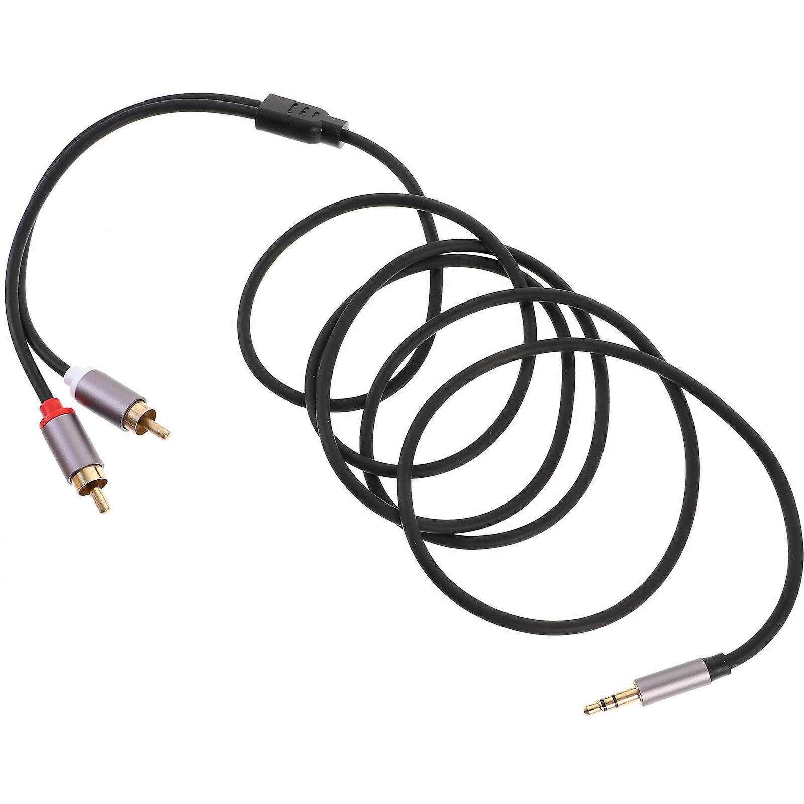 Stylish Gray Stereo Auxiliary Audio Cable for Speakers, Computers, Phones – Wide Compatibility, Simultaneous Two Device Connection, Solid Transmission