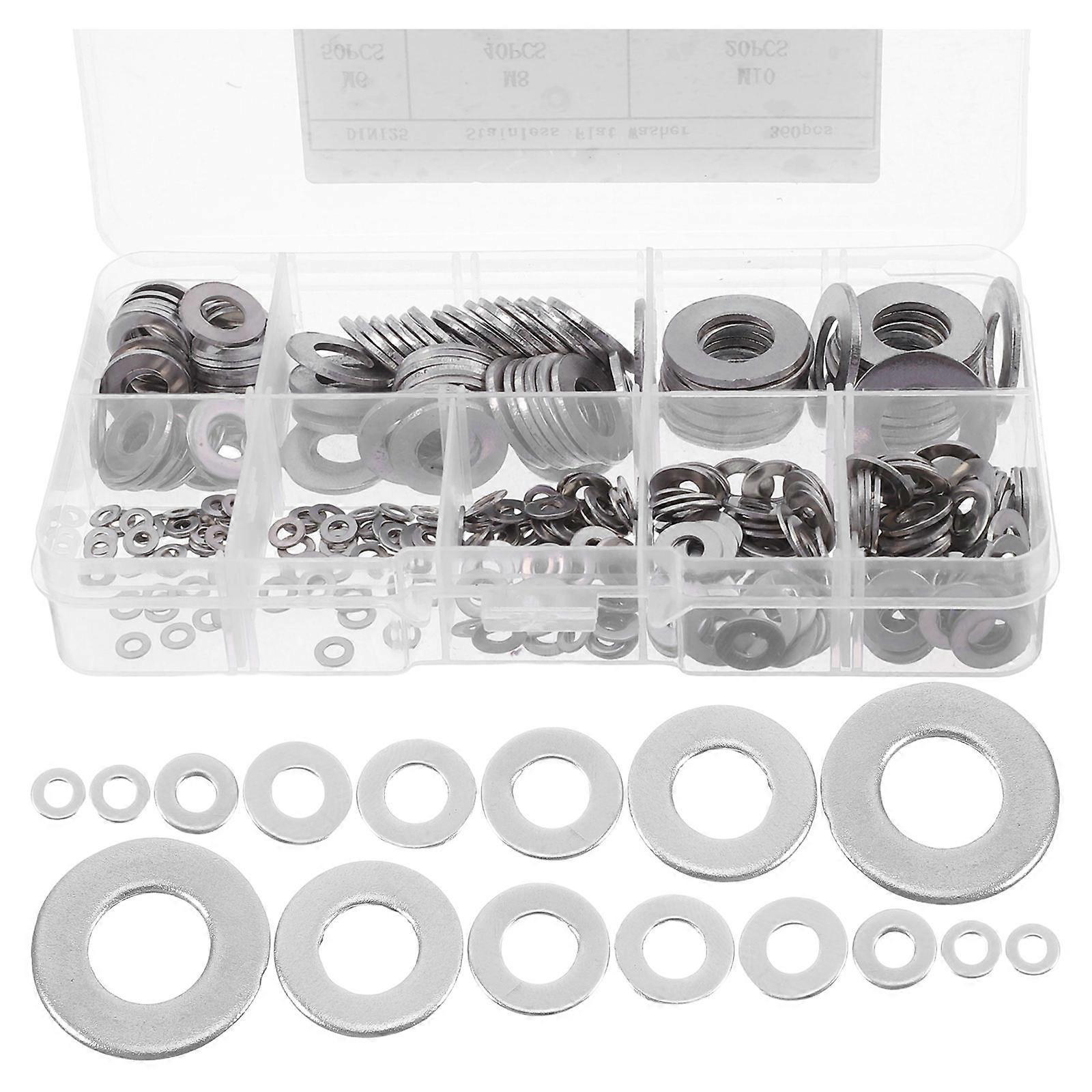 Here's a well structured product description for the **360pcs Stainless Steel Flat Washer Assortment Kit**:
### **360pcs Stainless Steel Flat
