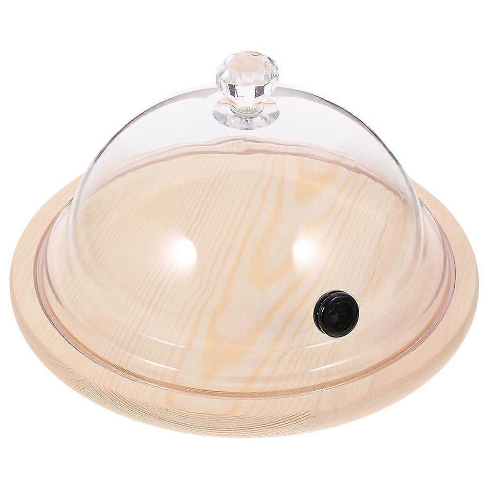 Transparent Food Dome Cover with Base Reusable Smoker Lid for Cake, Dessert Display High Grade Protective Cloche for Food Safety and Serving