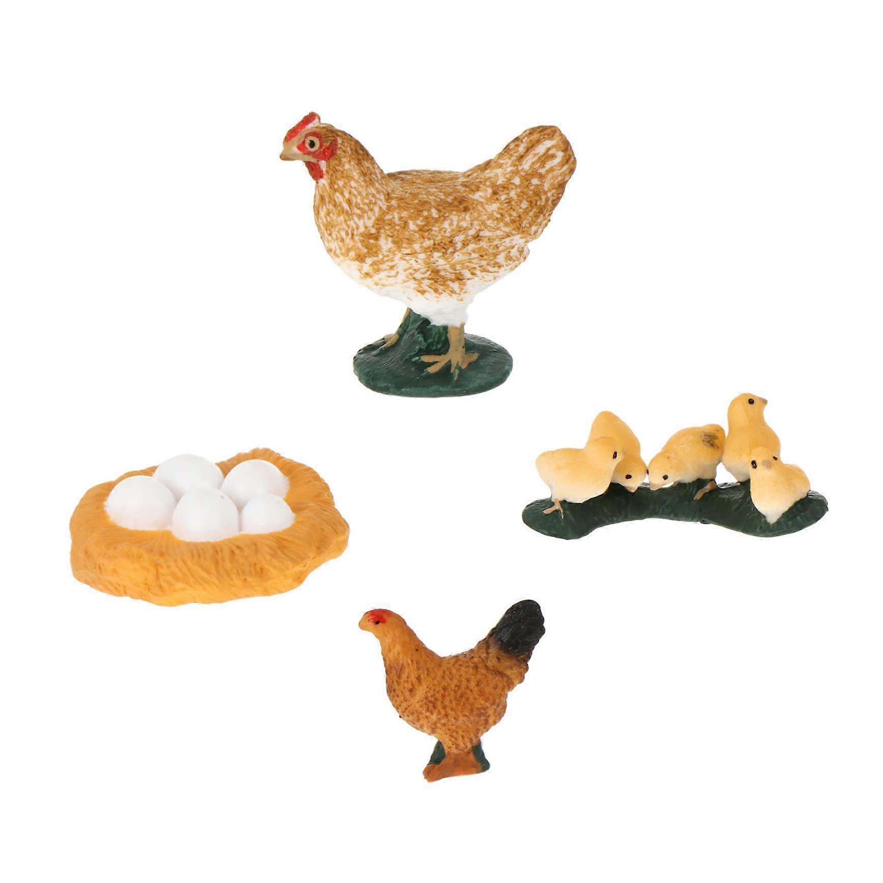 Chicken Growth Cycle Figures - Realistic Life Cycle Models For Learning Toy, Cognitive Skills, Decor For Boys