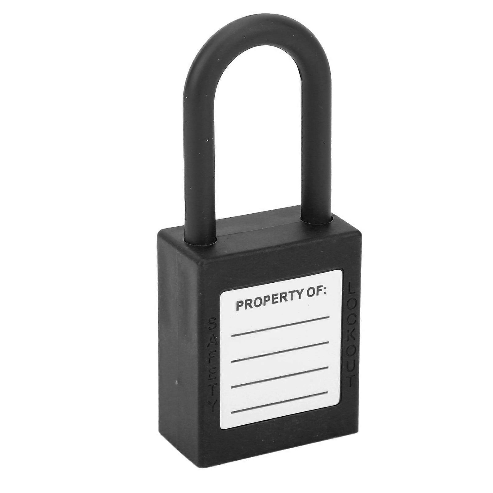 5Set 38mm Lockout Tagout Lock Nylon Durable Dustproof Insulated Safety Padlock with KeyBlack