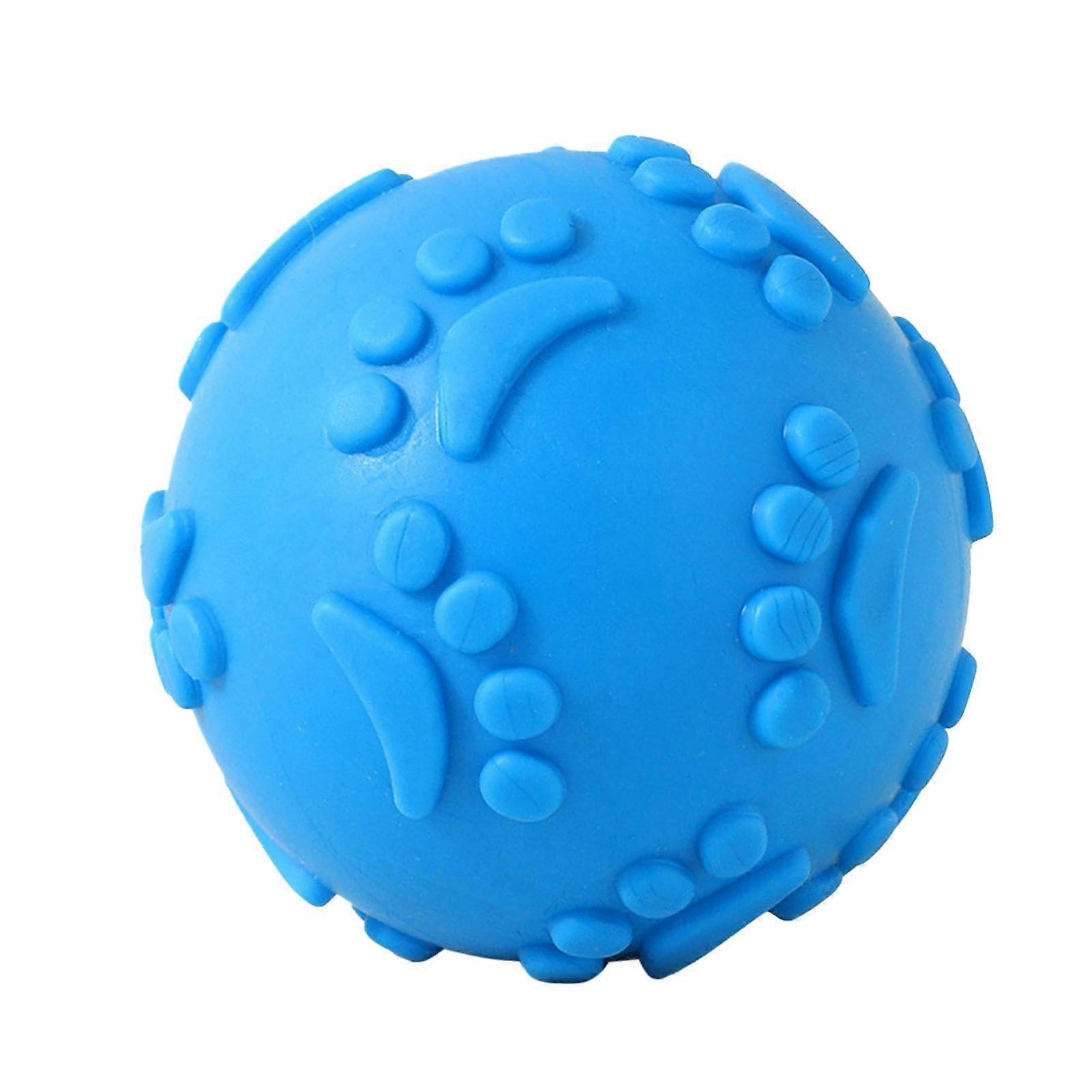 Squeaky Dog Toy Latex Squeaky Ball For Aggressive Chewers Indestructible Durable Ball Blue For Small Medium And Large Dogs