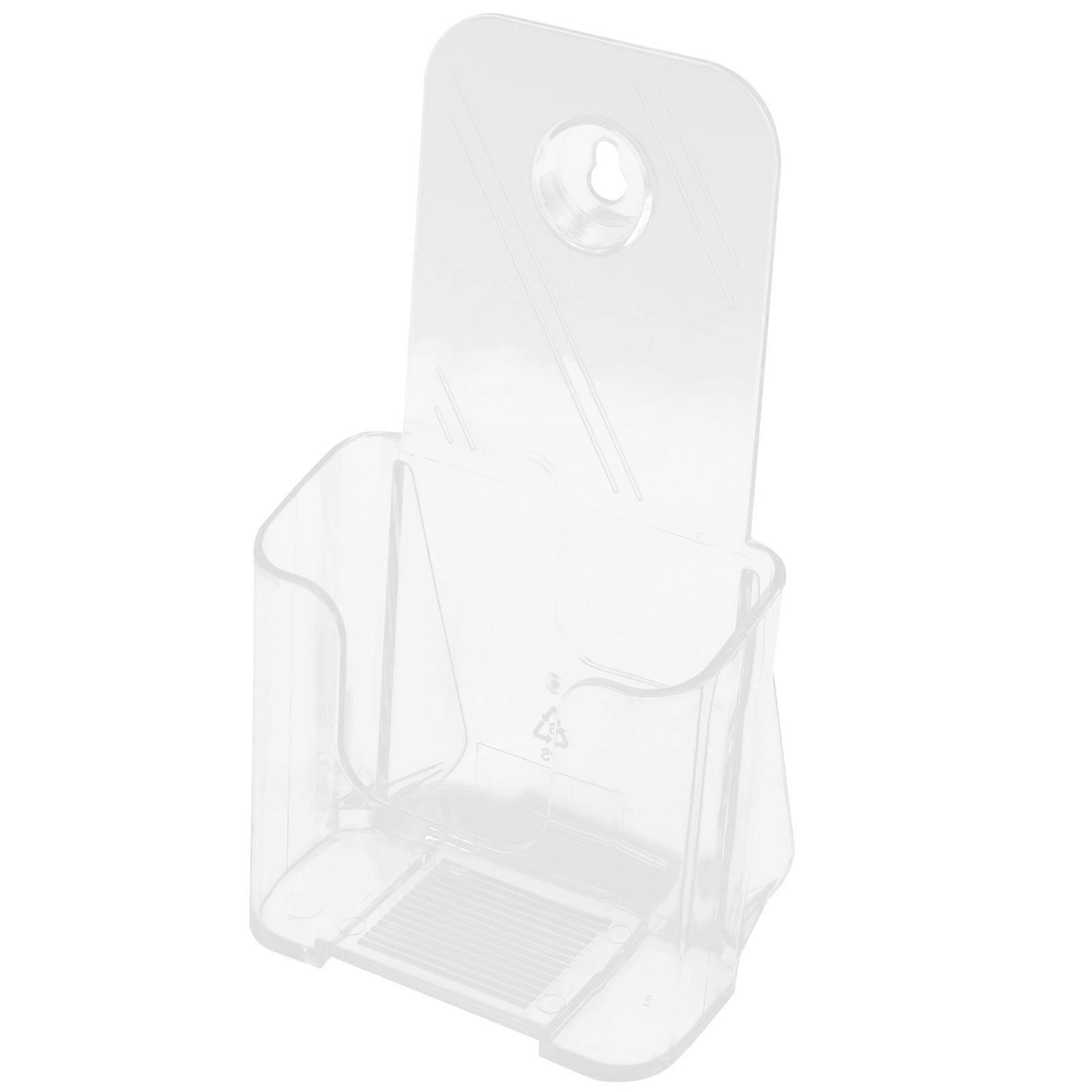 Paper Stand Acrylic Brochure Holders Wall Mounted Display Stand Home Use Rectangular Simple Design 1Pcs