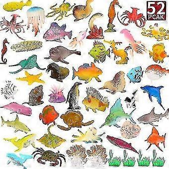 52x Plastica Oceano Animali Creature Del Mare Figurine Giocattoli