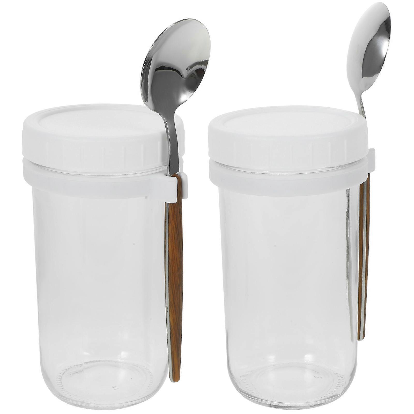 Jars for Oats Oats Jar Compact Food Storage Container for Students Office Workers 2Pcs