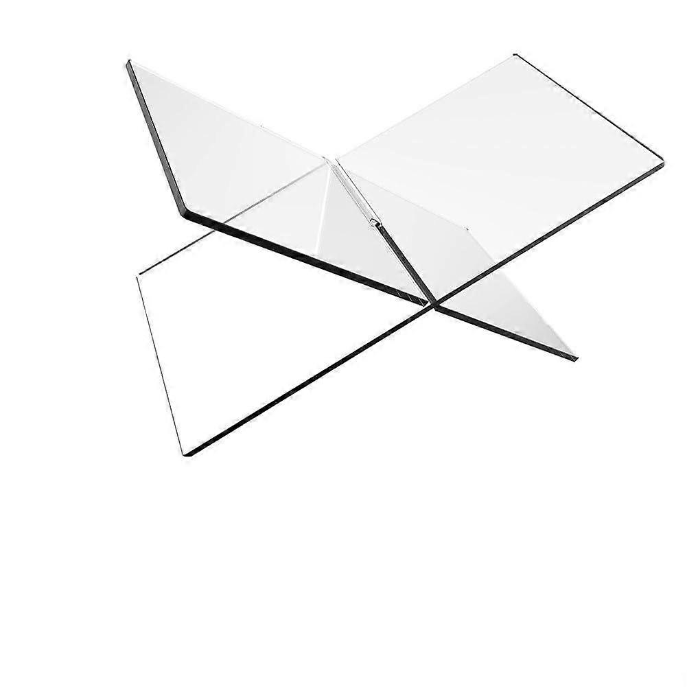 Acrylic X Shape Book Stand Elegant Solution for Organizing Oversized Books on Your Desk (Small)