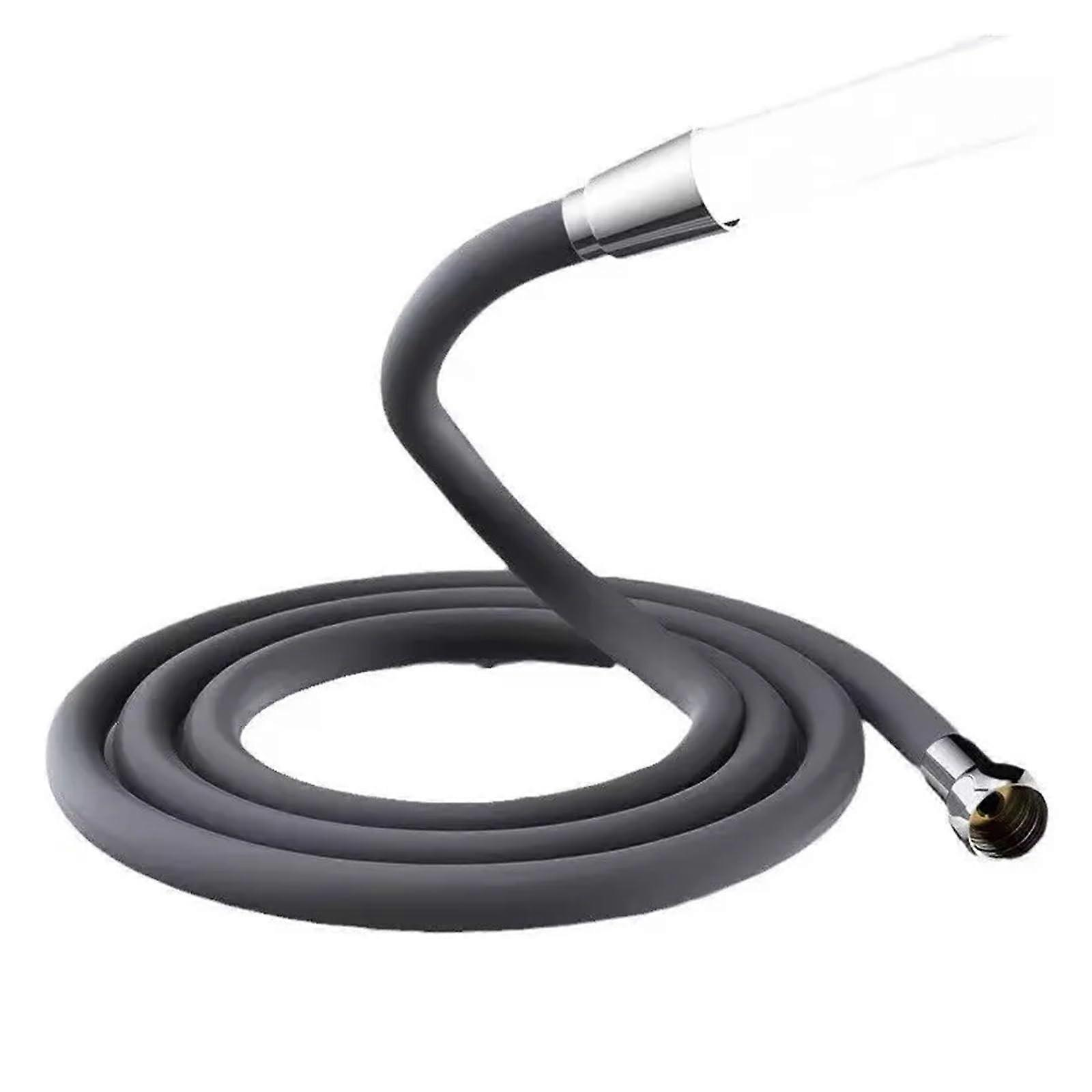1.5M Flexible Silicone Shower Hose, High-Pressure Smooth Handheld Shower Head Connector, Universal Anti-Kink Design, White