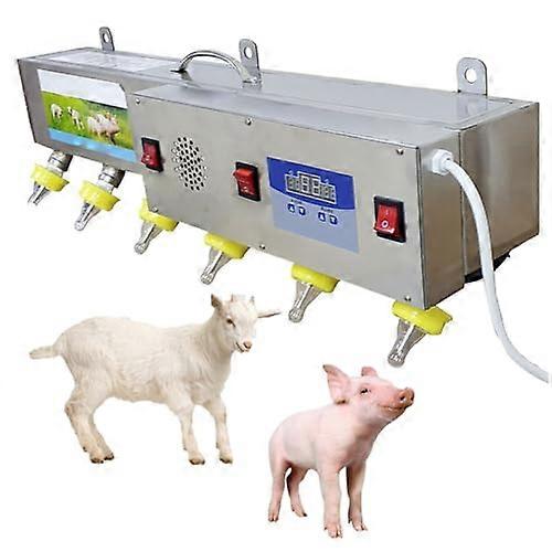 Automatic milk dispenser with constant temperature, silicone nipples, stainless steel multifunctional farm drinking equipment for piglets