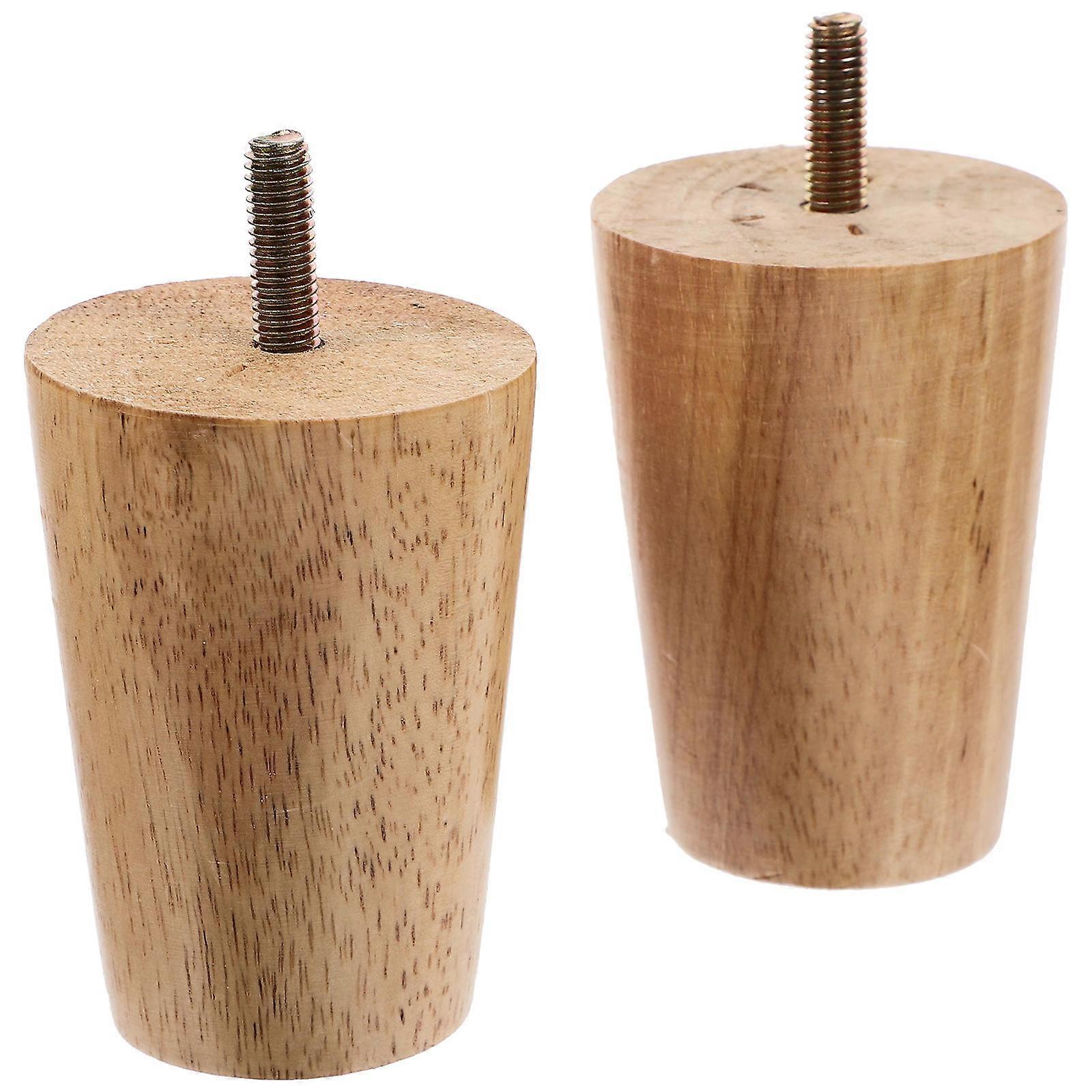 Wood Furniture Legs Durable For Furniture Repair Sofa Dresser Cabinet Round Shape Simple Structure 2Pcs