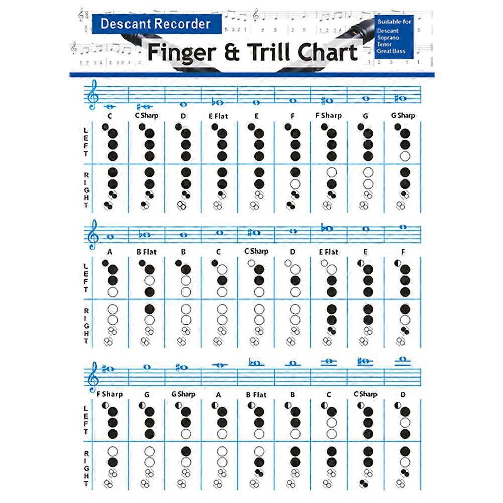 Clarinet Finger Guide Chart Durable Learning Tool for Beginners Printed Chord Chart Practice Aid for Students