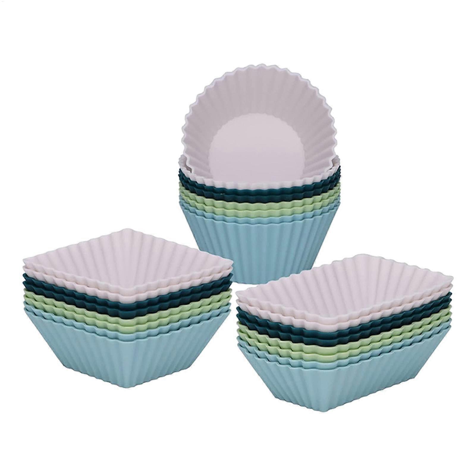 Gummi-Muffinförmchen - Mikrowellenfeste Silikon Muffinformen, Wiederverwendbare Cupcake Förmchen, Hitzebeständig, Langlebig