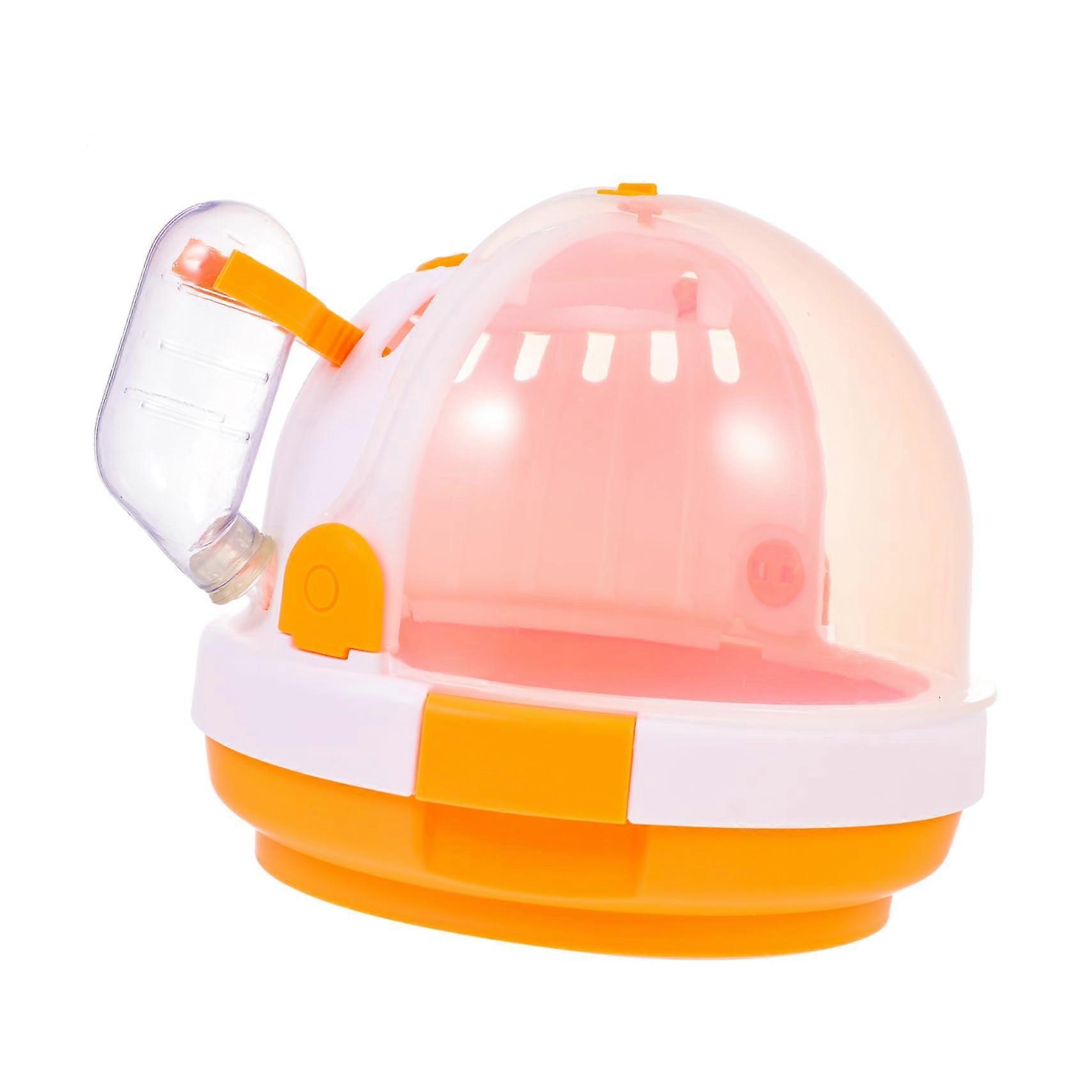 Portable hamster cage for travel, cleaning for hamsters, dwarf rabbits, and other small animals with practical features.