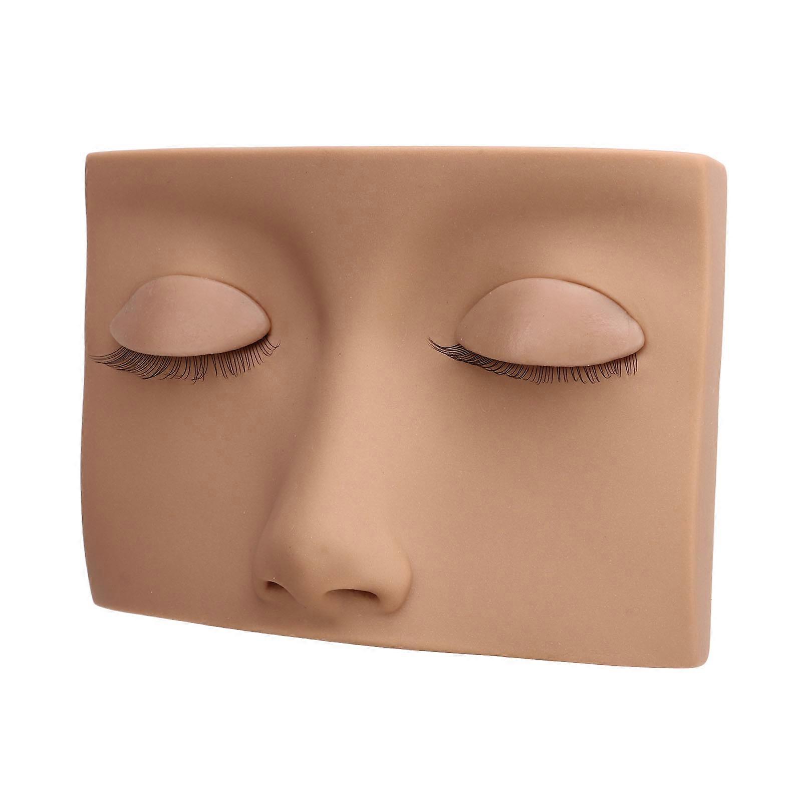 Lash Mannequin Head Removable Silicone Replacement Eyelash Mannequin Head for Training Light Brown